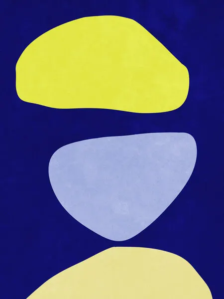 Abstract Forms Blue and yellow, wall art by Raissa Oltmanns