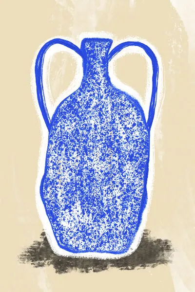 Textured Blue Amphora, wall art by Martina