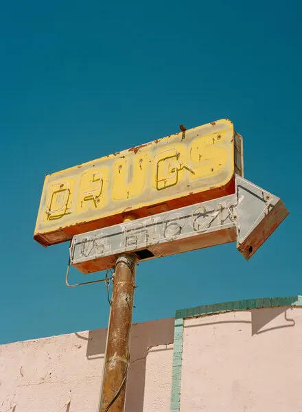 Old Drugs Sign, wall art by Bethany Young