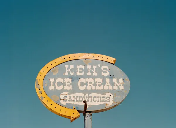 Vintage Ken's Ice Cream, wall art by Bethany Young