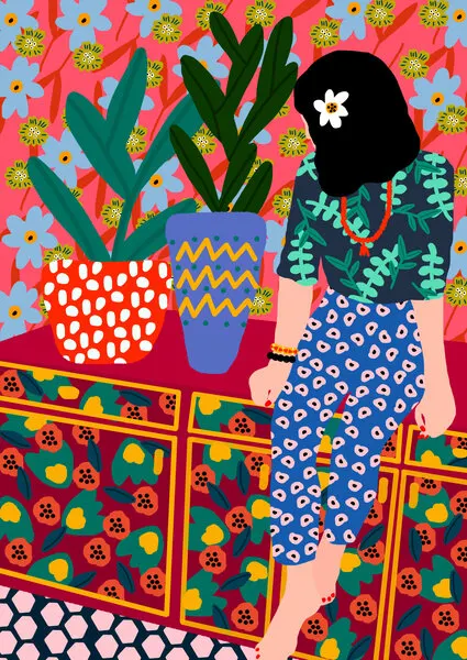 Hawaiian Girl, wall art by Rafaela Mascaro