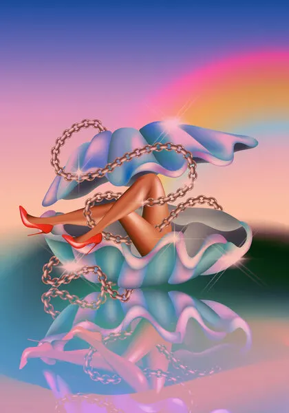 Surreal Shell Legs, wall art by Paulina Almira