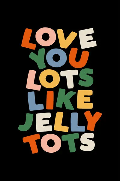 Playful Jelly Tots Love, wall art by Brett Wilson