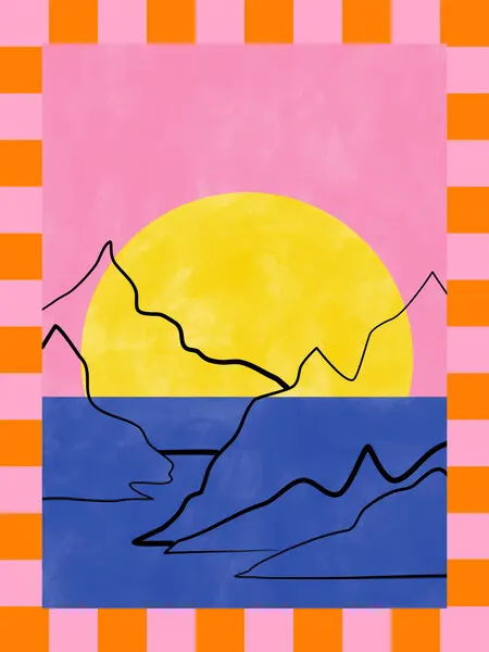 Vibrant Mountain Sunset, wall art by Elena Ristova