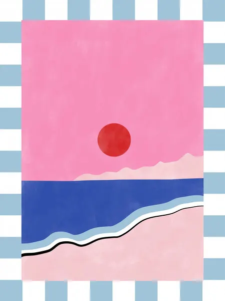 Pink Sky Beach Sunset, wall art by Elena Ristova