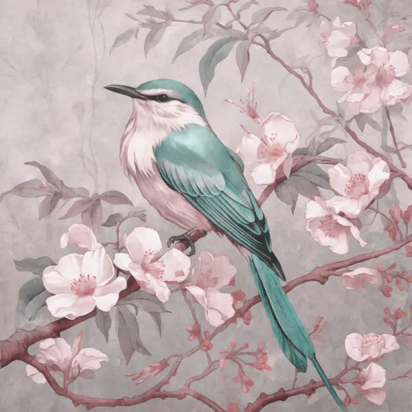 Spring Blossom Bird, wall art by Andrea Haase