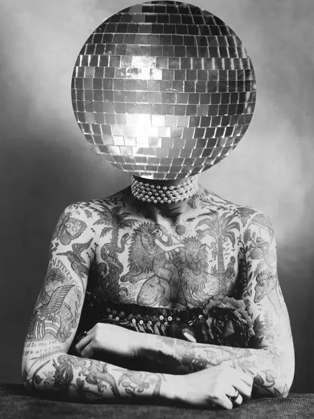Tattooed Disco Figure, wall art by The Art Concept