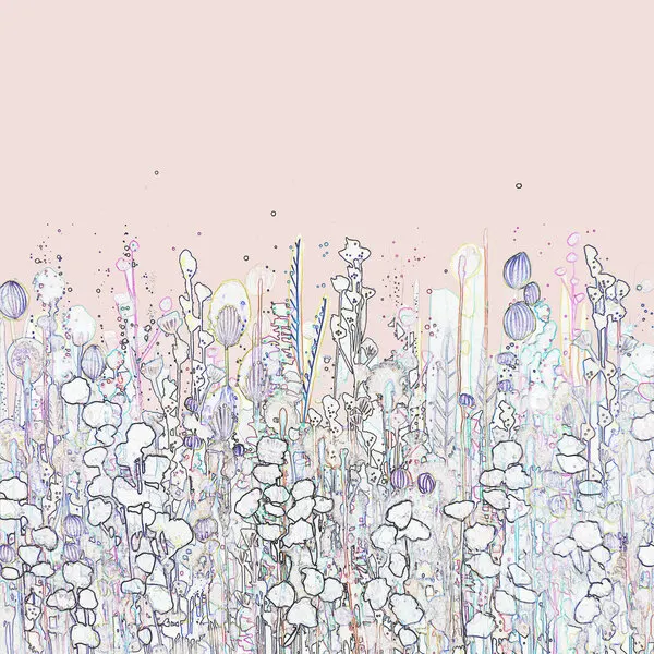 Delicate Pink Floral Field, wall art by Sylvie Demers