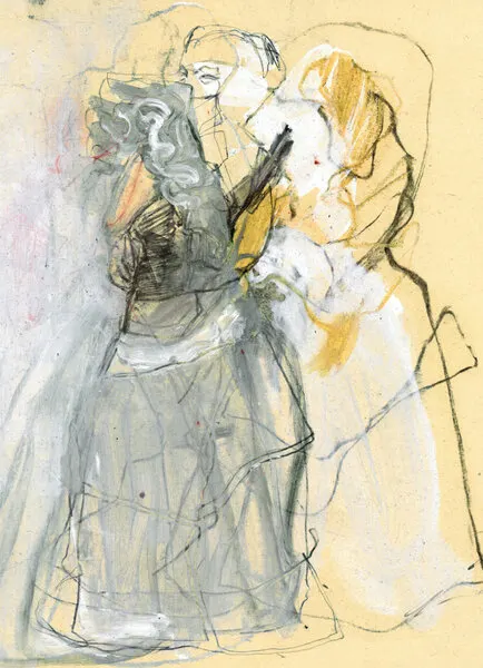 Elegant Figures Sketch, wall art by Ute Rathmann