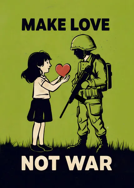 Child Offers Soldier Heart, wall art by Andreas Magnusson