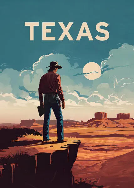 Texas Cowboy Overlook, wall art by Andreas Magnusson