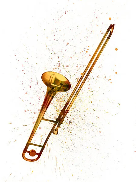Golden Trombone Splash, wall art by Michael Tompsett