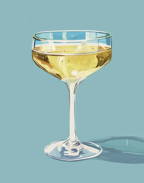Sparkling Champagne Coupe, wall art by Jolly and Dash