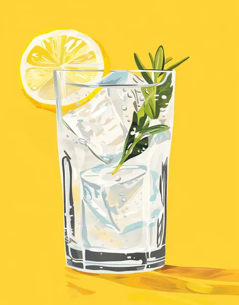 Lemon Rosemary Refresher, wall art by Jolly and Dash