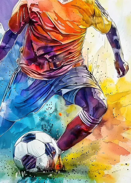 Vibrant Soccer Action, wall art by Justyna Jaszke