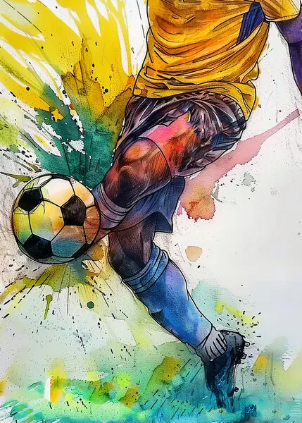Dynamic Soccer Kick, wall art by Justyna Jaszke