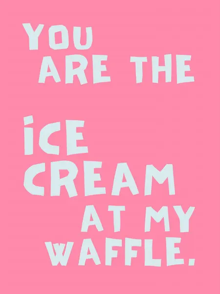 Sweet Waffle Love Quote, wall art by Ohkimiko