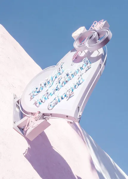 Pink Wedding Chapel Sign, wall art by Pictufy Studio III
