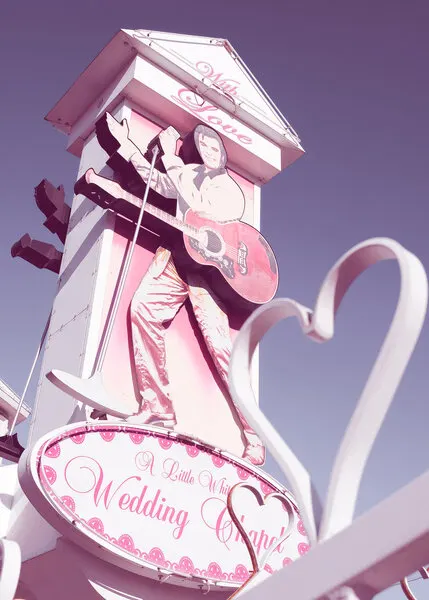 Pink Elvis Wedding Chapel, wall art by Pictufy Studio III