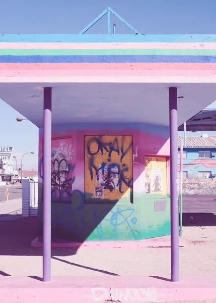 Vibrant Desert Gas Station, wall art by Pictufy Studio III