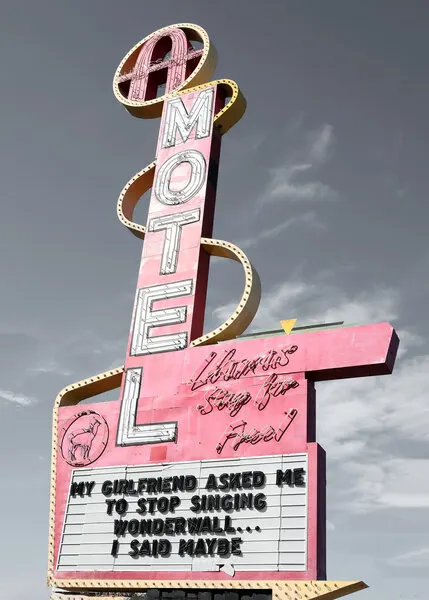 Funny Retro Motel Sign, wall art by Pictufy Studio III