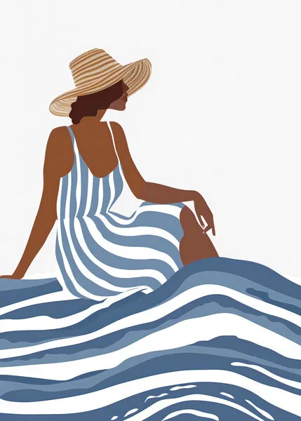 Summer Woman on Waves, wall art by Andreas Magnusson