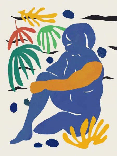 Relaxed Figure With Leaves, wall art by Little Dean