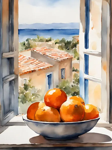 Oranges By The Sea, wall art by Ohkimiko