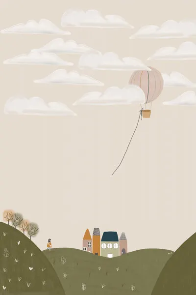 Dreamy Village Journey, wall art by Menina Lisboa