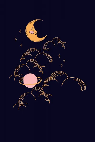 Whimsical Night Sky, wall art by Talitha McQueen