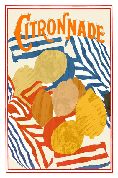 Citronnade Summer Stripes, wall art by cartissi