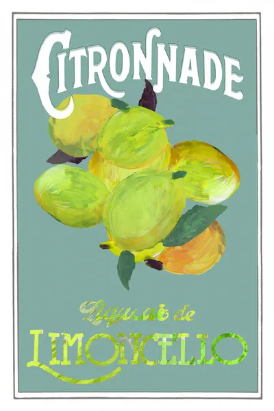 Vintage Limoncello Lemonade Sign, wall art by cartissi