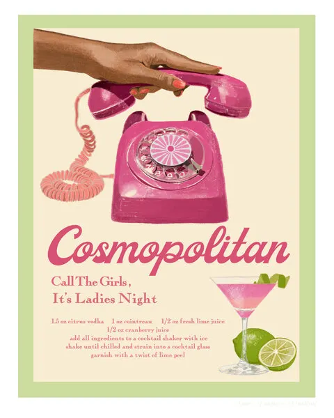 Jlr Cocktails Cosmopolitan, wall art by Jenny Liz Rome