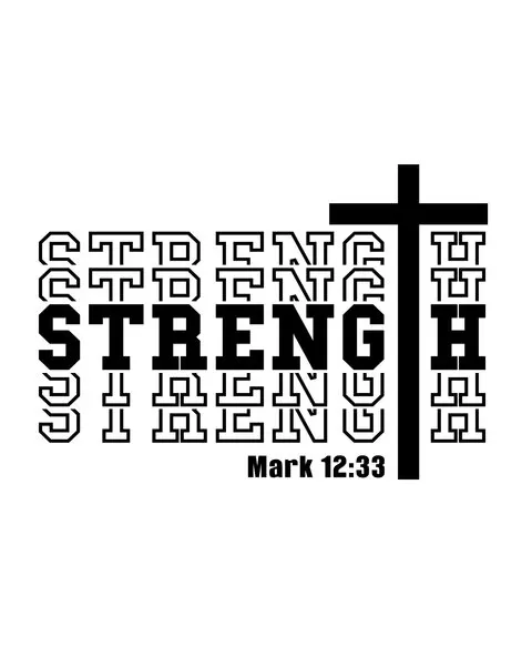 Strength Christian Cross, wall art by Alva Jumath