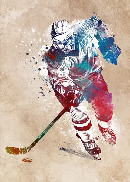 Dynamic Hockey Action, wall art by Justyna Jaszke