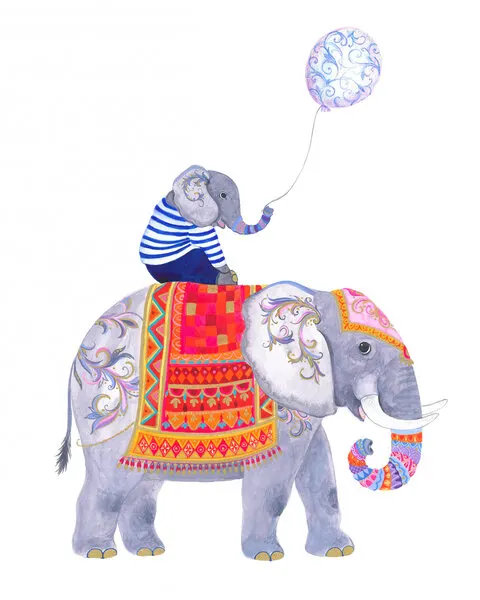Elephant Adventure, wall art by Isabelle Brent