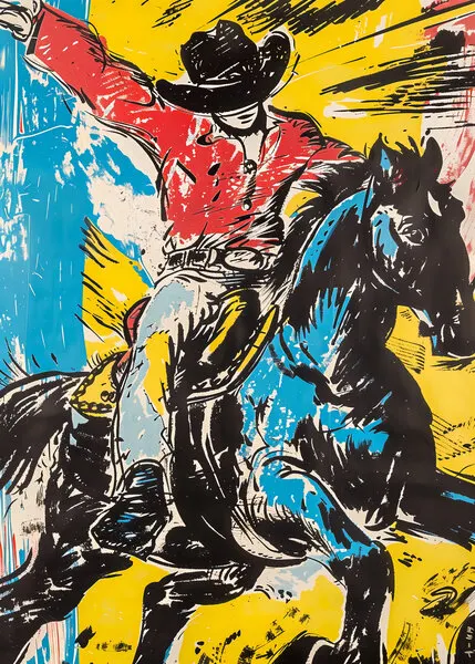 Dynamic Cowboy Ride, wall art by Andreas Magnusson