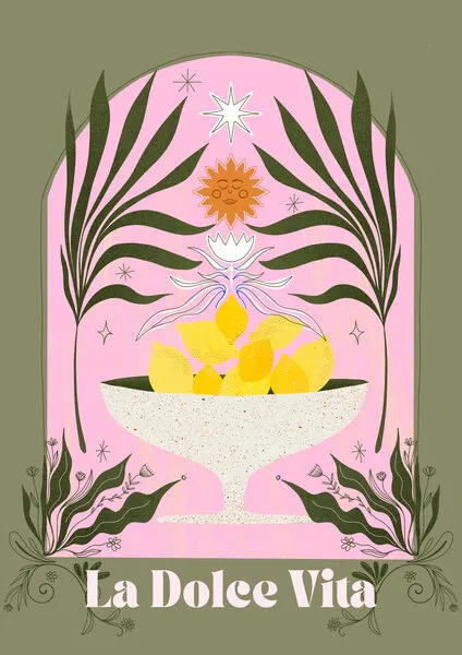 La Dolce Vita Lemons, wall art by Baroo Bloom