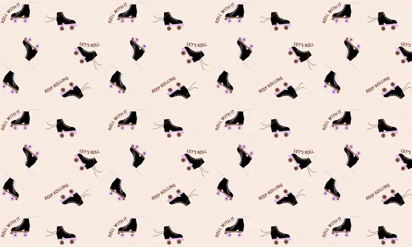 Retro Roller Skates Pattern, wall art by Maren Gross