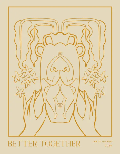 Vessel Collection : Better Together (LineArt), wall art by Arty Guava