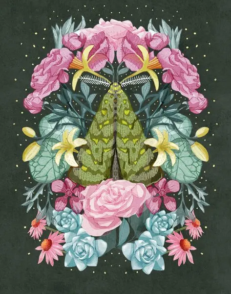 Night Pollinator, wall art by Katie O'Shea