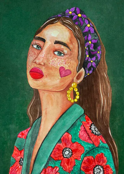 Girl with Hairband, wall art by Raissa Oltmanns