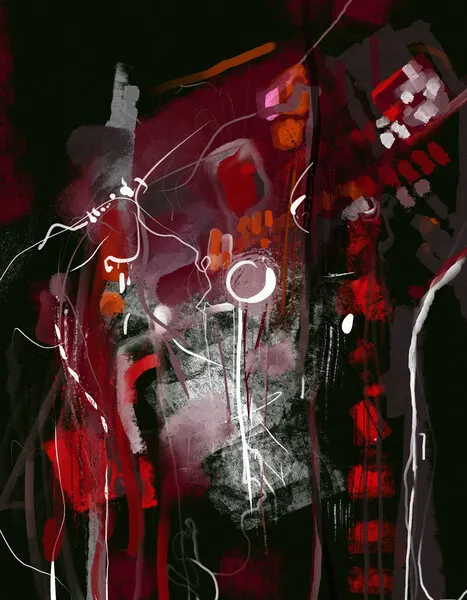 Crimson Abstract Expression, wall art by Josie George