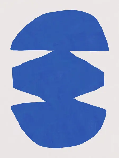 Blue Abstract Forms, wall art by Little Dean