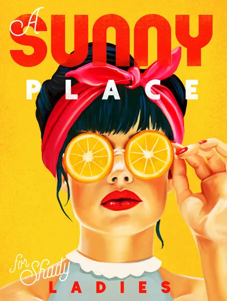 A Sunny Place For Shady Ladies Orange Pinup Art, wall art by The Whiskey Ginger