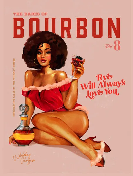 Babes of Bourbon Vol 8 Vintage Pinup Girl With Afro, wall art by The Whiskey Ginger