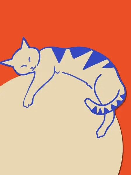 Cozy Cat Nap, wall art by Uma Gokhale