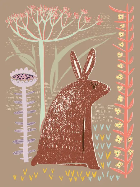 Whimsical Woodland Rabbit, wall art by Annick