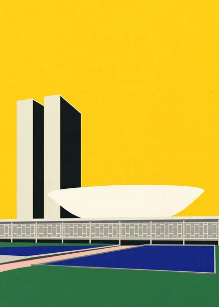 Congresso Nacional Brasilia, wall art by Rosi Feist