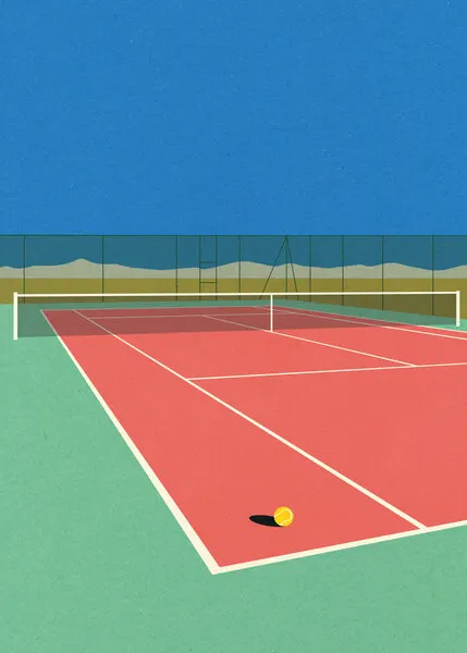 Tennis Court In the Desert, wall art by Rosi Feist